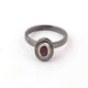 1 Pc  Designer Ruby Oval  Shape Ring - Oxidized Silver  - Ruby Ring-Size 8.5  Rd147
