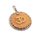 1 Pc Pave Diamond Natural Wood Elephant, Star ,Sun, OM Over 925 Sterling Silver Pendant PD306
