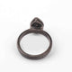 1 Pc  Rosecut Diamond Designer Pear Shape Ring - Oxidized Silver  - Polki Ring Rd145