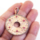 1 Pc Antique Finish Pave Diamond Round Designer Pendant -Rose Gold Vermeil -Necklace Pendant 37mmx34mm PD767