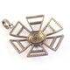 1 Pc Antique Finish Pave Diamond Designer Flower Pendant - 925 Sterling Silver- Necklace Pendant 44mmx41mm PD449