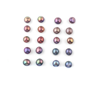 1 Pair Pearl Round Stud Earrings With Back Stoppers - 925 Sterling Silver - Round Stud Tops 6mm  ED601