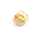 1 PC Beautiful Pave Diamond Ring Center in Rose Cut Diamond - 925 Sterling Vermeil- Flower Polki Ring Size-8.5 Rd231