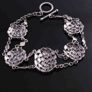1 Pc Excellent Designer Pave Diamond With Rose Cut Diamonds Bracelet - 925 Sterling Silver - Polki Bracelet Size: 7.5 Inches   BD202