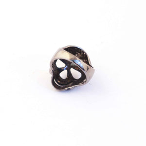 1 PC Beautiful Pave Diamond Designer Skull Ring - 925 Sterling Silver Diamond Skull Ring Size: 7.70 RD056