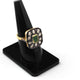 1 PC Beautiful Pave Diamond with Rose Cut Diamond Center in Emerald Ring  - Sterling Vermeil- Polki Ring Size-8 RD035