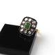 1 PC Beautiful Pave Diamond with Rose Cut Diamond Center in Emerald Ring  - Sterling Vermeil- Polki Ring Size-8 RD035