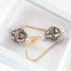 1 Pair Pave Diamond With Rose Cut Diamond Pearl Hoop Earrings - 925 Sterling Vermeil - Polki Earrings 23mmx10mm ED644