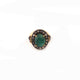 1 PC Beautiful Pave Diamond Emerald Ring - 925 Sterling Vermail- Gemstone Ring Size - 8 RD162