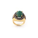 1 PC Beautiful Pave Diamond Emerald Ring - 925 Sterling Vermail- Gemstone Ring Size - 8 RD162