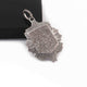 1 Pc Antique Finish Pave Diamond Designer  Pendant - 925 Sterling Silver - Diamond Pendant 31mmx22mm RRPD014