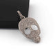 1 Pc Antique Finish Pave Diamond  Skull Pendant - 925 Sterling Silver - Diamond Pendant 28mmx18mm RRPD020