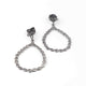 1 Pair Genuine Rose Cut Diamond Designer Pear Shape Earring - Diamond Earrings - 925 Sterling Silver 43mmx29mm ED326