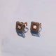 1 Pair Pave Diamond With Rose cut Diamond Antique Finish Stud Earrings - 925 Sterling Silver/ Vermeil - Polki Stud Earrings 10mm ED053