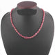 Natural Ruby Oval Beaded Necklace - Necklace With Lock - Long Knotted Beads Necklace -Single Wrap Necklace - Gemstone Necklace (Without Pendant) BN068