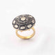 1 PC Beautiful Pave Diamond With Rose Cut Diamond Round Ring - 925 Sterling Vermeil- Polki Ring Rd010