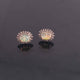 1 Pair Pave Diamond With Ethiopian Opal  Designer Stud Earrings With Back Stoppers - 925 Sterling Silver 13mmx10mm RRED025