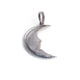 1 PC  Pave Diamond Face Crescent Moon Charm Over 925 Sterling Silver & Yellow Gold  Pendant - 35mmX19mm PD135