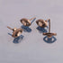 1 Pair Pave Diamond With Rainbow Moonstone Evil Eye Stud Earrings With Stopper - 925 Sterling Silver 10mmx06mm ED089