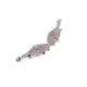 1 PC  Pave Diamond Wings Charm Over 925 sterling Silver Double Bail Pendant - 37mmx7mm PD132