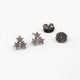 1 Pair Antique Finish Pave Diamond Designer Star  Stud Earrings - 925 Sterling Silver- 10mm RRED008