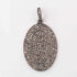 1 Pc Antique Finish Pave Diamond Designer Oval Pendant - 925 Sterling Silver -Diamond Pendant 38mmx24mm PD1914