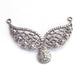 1 PC  Pave Diamond Wings Charm Over 925 sterling Silver Double Bail Pendant - 51mmx21mm PD133