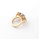 1 PC Pave Diamond Finest Quality Rose Cut Diamond Ring - 925 Sterling Vermeil - Flower Shape Polki Ring - Size-8 RD412