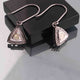 1 Pair Pave Diamond with Rose Cut Diamond Trillion Shape Earrings - 925 Sterling Silver - Vermeil - Polki Earrings 15mmx12mm ED319
