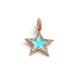 1 Pc Pave Diamond Turquoise  Bakelite Star Yellow Gold Pendant Enamel Diamond  - 21mmx18mm PD131