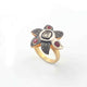 1 PC Beautiful Pave Diamond Ruby With Rose Cut Diamond Ring - 925 Sterling Vermeil - Polki Ring Size-8 Rd213