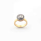 1 PC Pave Diamond Finest Quality Rose Cut Diamond Ring - 925 Sterling Vermeil -Round Polki RD408