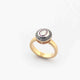 1 PC Pave Diamond Finest Quality Rose Cut Diamond Ring - 925 Sterling Vermeil -Round Polki RD408