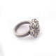 1 PC Pave Diamond With Rose Cut Diamond Round Ring - 925 Sterling Silver- Polki Ring Rd030
