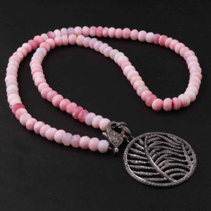 Pink Opal Beaded Necklace - Necklace With Lobster - Long Knotted Beads Necklace -Single Wrap Necklace - Gemstone Necklace (Without Pendant) BN038