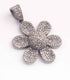 1 PC Pave Diamond Flower Charm 925 Sterling Silver - Pave Diamond Pendant - 27mmx24mm PD1019