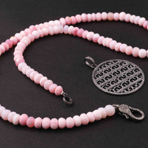 Pink Opal Beaded Necklace - Necklace With Lobster - Long Knotted Beads Necklace -Single Wrap Necklace - Gemstone Necklace (Without Pendant) BN024