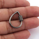 1 Pc Pave Diamond Pear Drop Carabiner- 925 Sterling Silver - Diamond Lock with Screw On Mechanism 23mmx16mm CB089