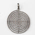1 Pc Pave Diamond Designer Round 925 Sterling Silver  Pendant - Round Pendant 42mmx38mm PD1945