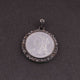 1 Pc Pave Diamond Victoria Queen Round Pendant - 925 Sterling Silver- Round Coin Pendant 25mmx22mm PD2005
