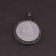 1 Pc Pave Diamond Victoria Coin Pendant - 925 Sterling Silver- Round Pendant 29mmx26mm PD2007