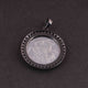 1 Pc Pave Diamond Victoria Coin Pendant - 925 Sterling Silver- Round Pendant 29mmx26mm PD2007