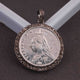 1 Pc Pave Diamond Victoria Coin Pendant - 925 Sterling Silver- Round Pendant 29mmx26mm PD2007