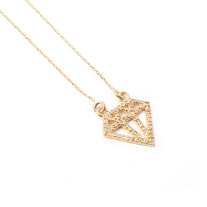 1 Pc Pave Diamond Necklace Chain With Lobster Lock - Yellow Gold - Diamond Necklace Chain 21mm PD518