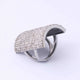 1 PC Antique Finish Pave Diamond Designer Rectangle  Shape Ring - 925 Sterling Silver - Diamond Ring Size-7.5 RD341