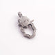 1 PC Pave Diamond Lobster Clasp Antique Finish over Sterling Silver - 25mmx11mm LB095