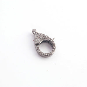 1 Pc Pave Diamond Lobster Clasp - With Diamond On Both Sides  -21mmx13mm LB227