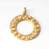 1 Pc Antique Finish Pave Diamond With RoseCut Diamond Round Designer Pendant - Yellow Gold - Necklace Pendant 35mmx31mm RRPD081
