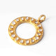 1 Pc Antique Finish Pave Diamond With RoseCut Diamond Round Designer Pendant - Yellow Gold - Necklace Pendant 35mmx31mm RRPD081