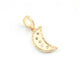 1 PC Pave Diamond Moon Charm 925 Sterling Silver & Yellow Gold Vermeil Pendant 18mmx7mm PD1918